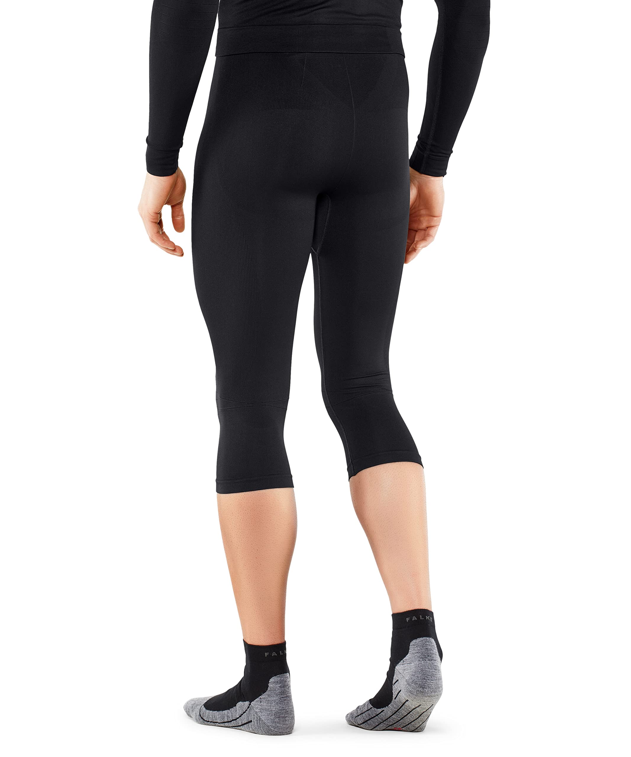 FALKE Herren Baselayer-Hose Maximum Warm 3/4 M Ti Funktionsmaterial schnelltrocknend 1 Stück, Schwarz Black 3000, XL