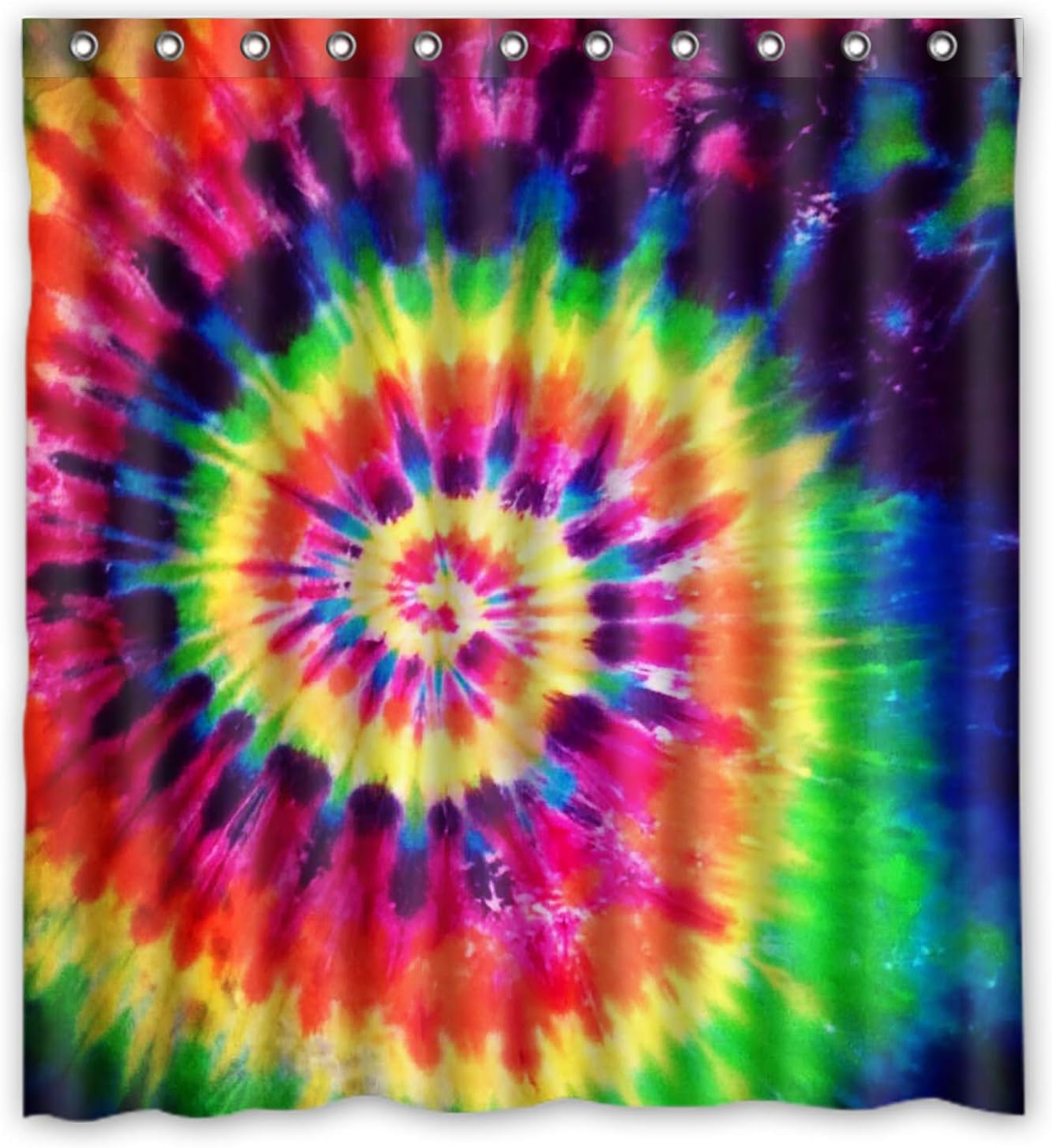 ZHANZZK Colorful Tie Dye Waterproof Bathroom Shower Curtain 66x72 Inches