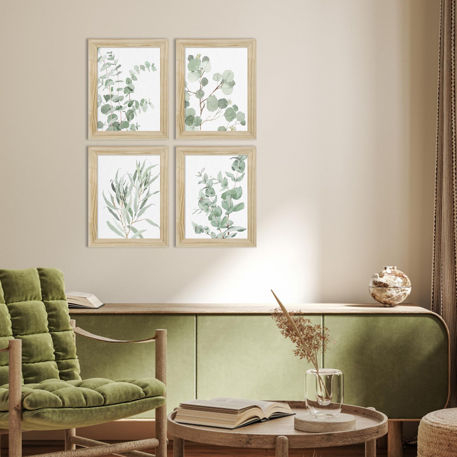 Tableau Nature Feuille D' Eucalyptus Imprimé Sur Toile 30x45 Cm