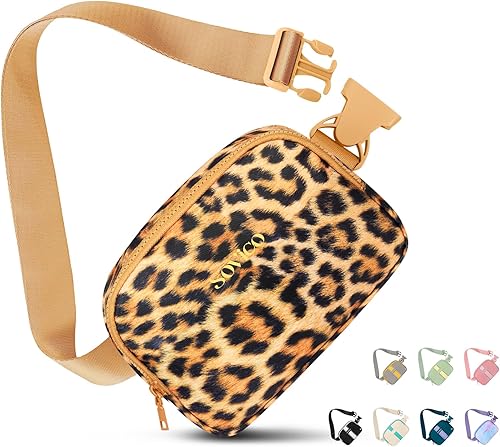 SOVICO Riñonera de moda para mujer, riñonera con correa ajustable, riñonera para viajes, entrenamiento, correr, senderismo, A4. Estampado de