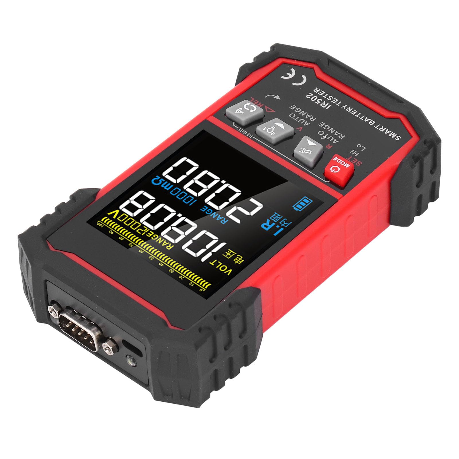 Ejoyous Wewnętrzny Tester Rezystancji Akumulatora ABS Kelvin 4-przewodowy Tester Rezystancji Akumulatora 0,000 mΩ do 500 Ω i ±120 V TN LCD z Automatycznym Przełączaniem dla Techników Sprawdzających