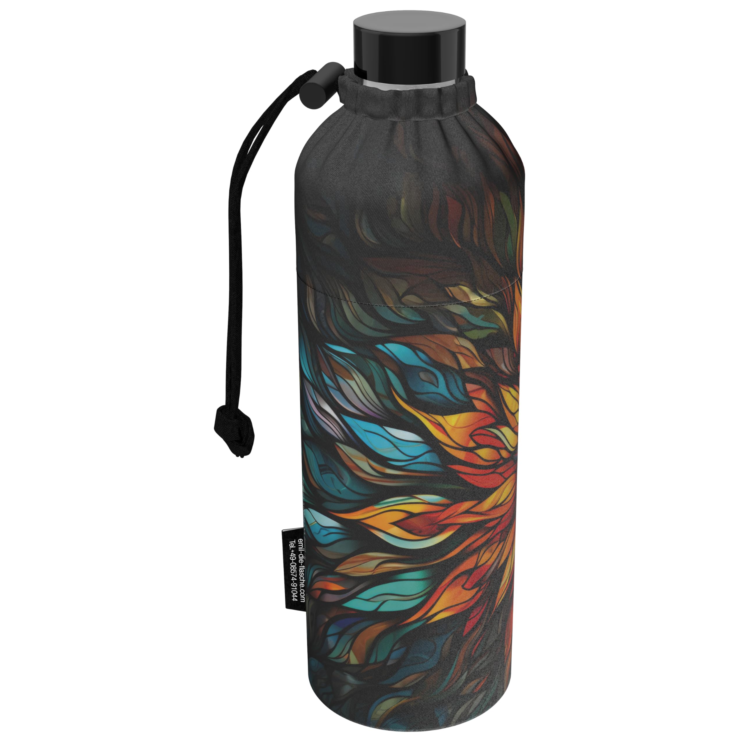 Emil Glas Trinkflasche 0,75l Shine – isolierte Flasche für Kinder & Erwachsene, auslaufsicher, schadstofffrei für Schule, Freizeit und Sport
