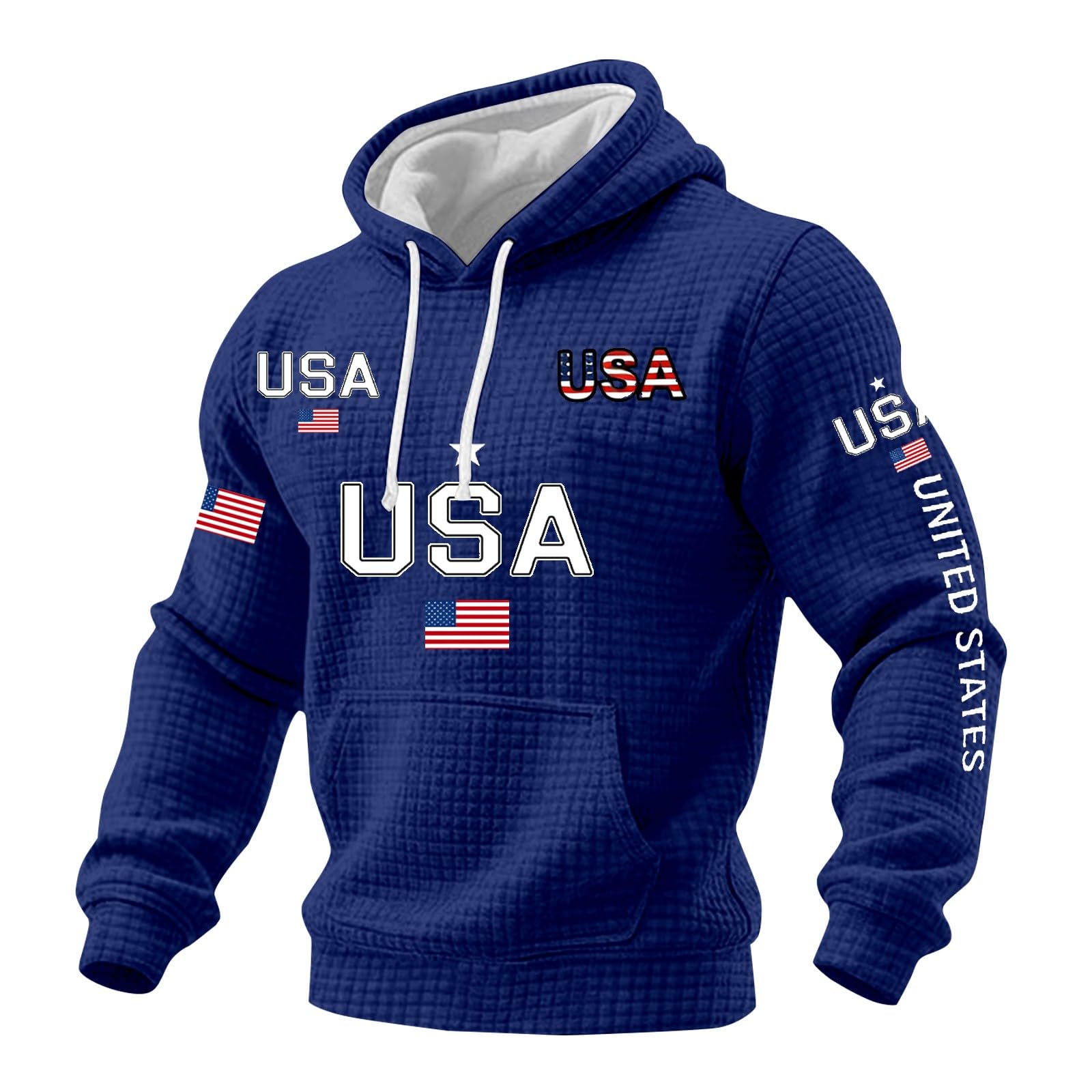 Sudadera sin mangas hombre con capucha transpirable para gimnasio azul 4