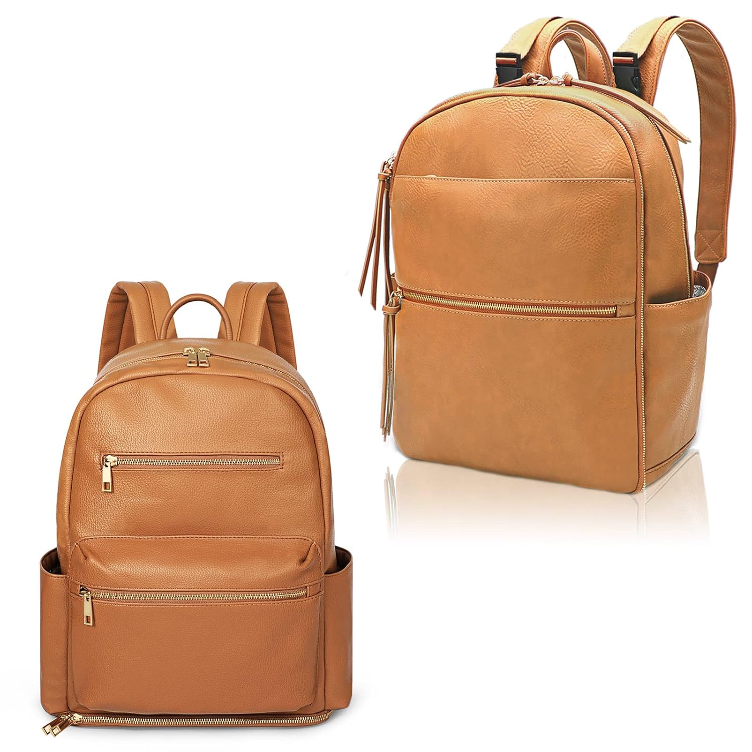 MOMINSIDE Diaper Bag Backpack, Baby Diaper Bag, Leather