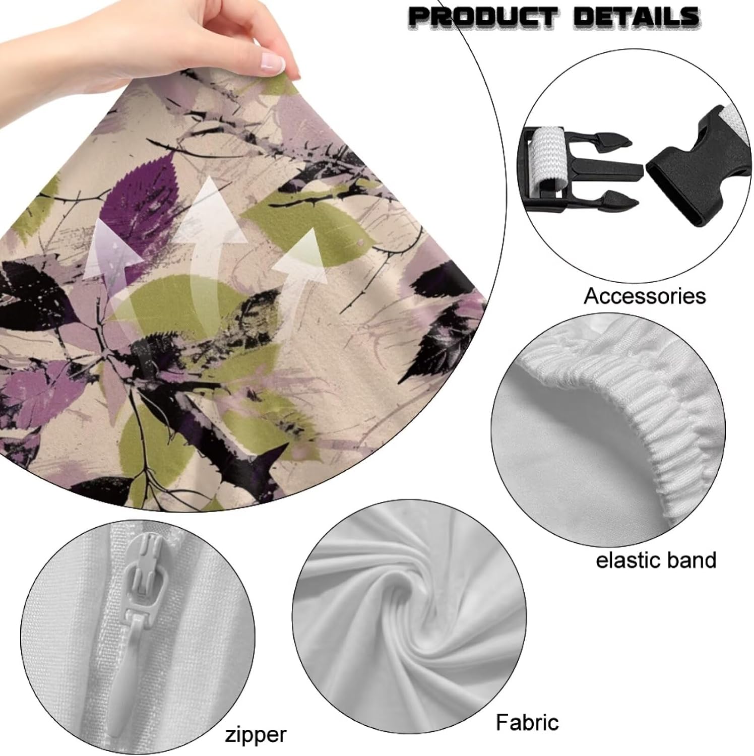 Leaf Gaming Chair Covers 4 Pieces Stretch Ergonomic Office Chair Covers Reusable Slipcovers for Computer Vanity Chairs Gamer Room Decor image 4