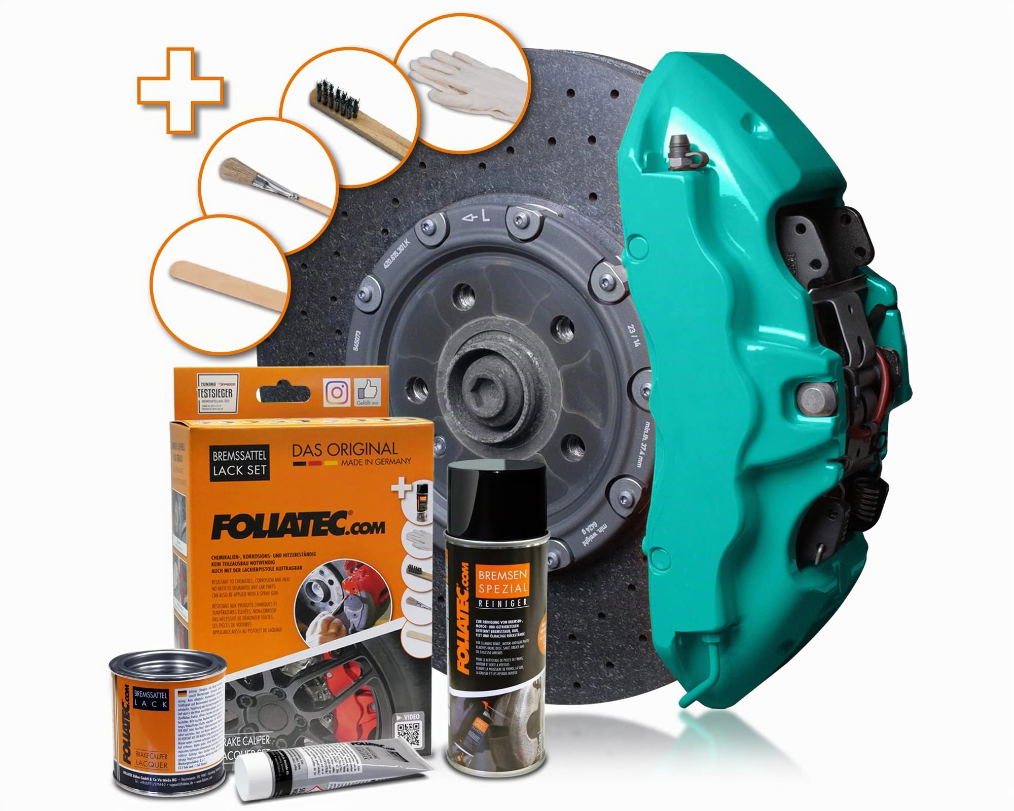 Foliatec Set peinture étriers de freins - ocean turquoise - 3 Components