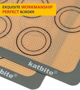 Katbite Macaron Silicone Baking Mat Set of 2 Grey
