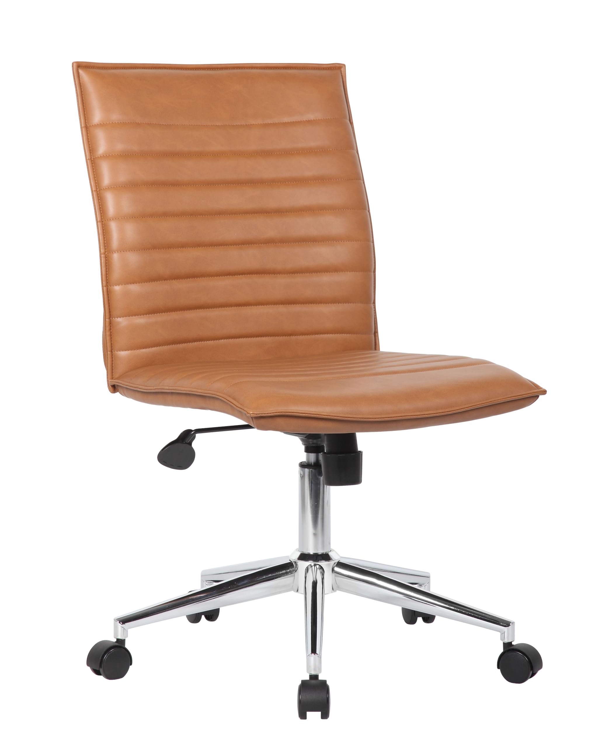 Boss Office Products Modern Vinyl Armless Hospitality Office Chair, Caramel