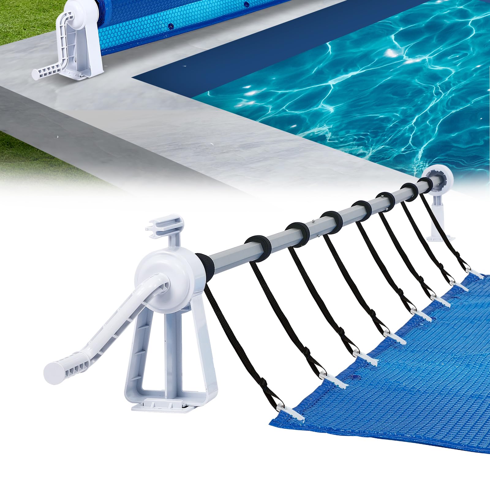 Pool Aufroller Premium, Aufrollsystem für Solarabdeckung, 1.05-6.15m