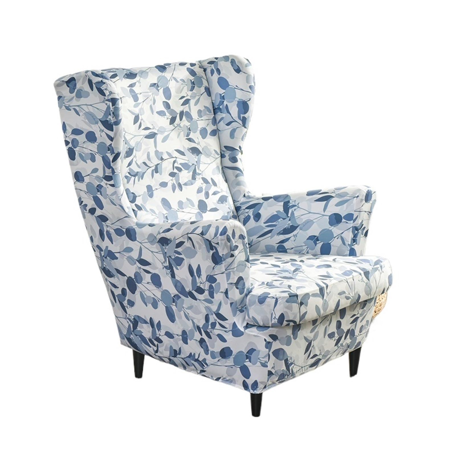 GCYEIDMA Wing Chair Slipcover Wing Chair Cover Stretch Armchair Relax Sofa Slipcovers with Seat Cushion Footstool Covers(A15 wing chair cover)