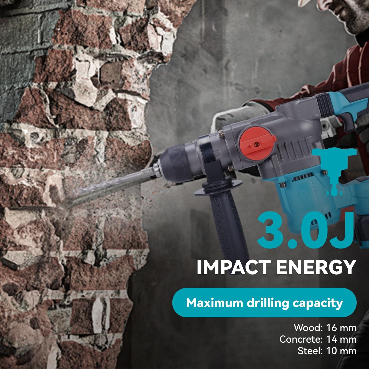 Yofidra Akku-Farbmörtelrührer – 900W Brushless, Produktbild-Vorschau 2