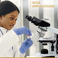 Vista 7 de AmScope Microscopio binocular compuesto B490B-DK, Oculares WF10x y WF20x, aumento 40X-2000X, BrightfieldDarkfield (BFDF), Iluminación halógena