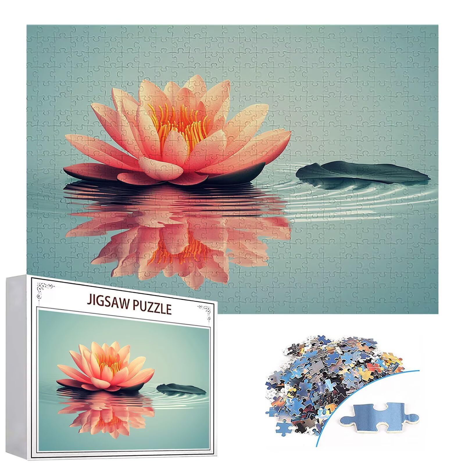 Puzzle 3000 elementów lotosu puzzle dla dorosłych kwiaty 122 x 81 cm Unikalne rzemiosło klasyczne 3D drewniane układanki do rodzinnych gier aktywnych, układanka do samodzielnego wykonania nawet do