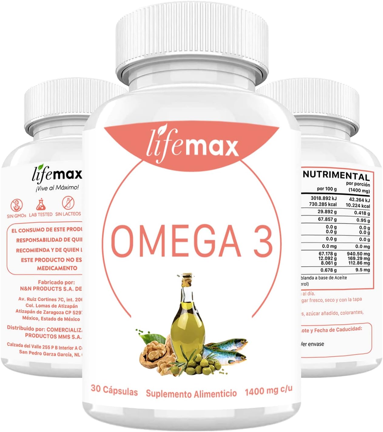 Omega 3 de LIFEMAX Con EPA y DHA 100 Aceite de Pescado en Cápsulas