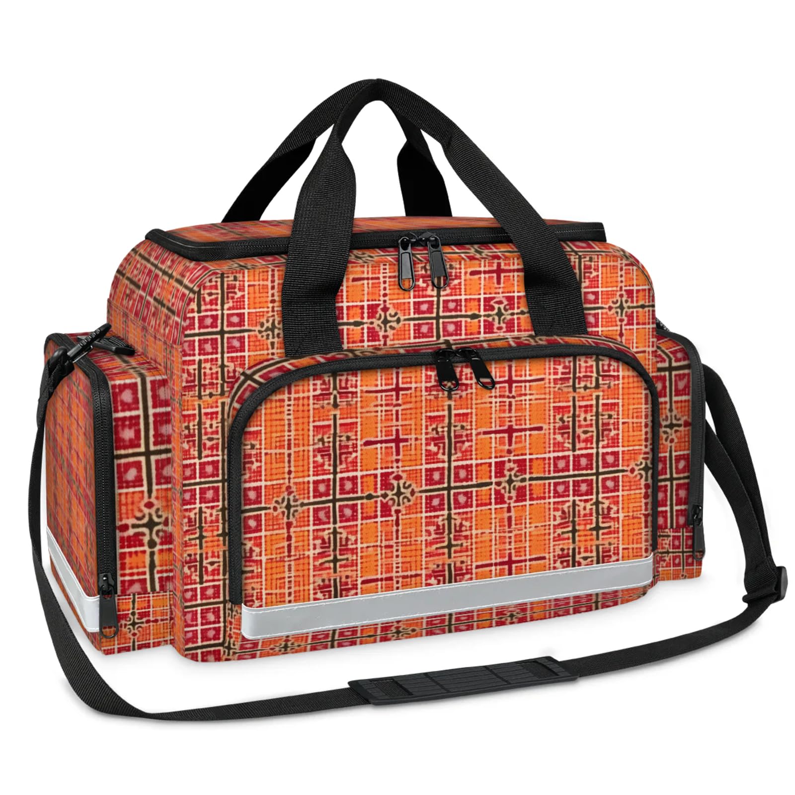 GzLeyigou First Aid Bags Empty, Bloodthirsty Aztec Emergency Bag First Aid Kit Multiple Compartment Kit Carrier On Call Trauma Bag For Paramedics Emergency Medical Supplies Kit