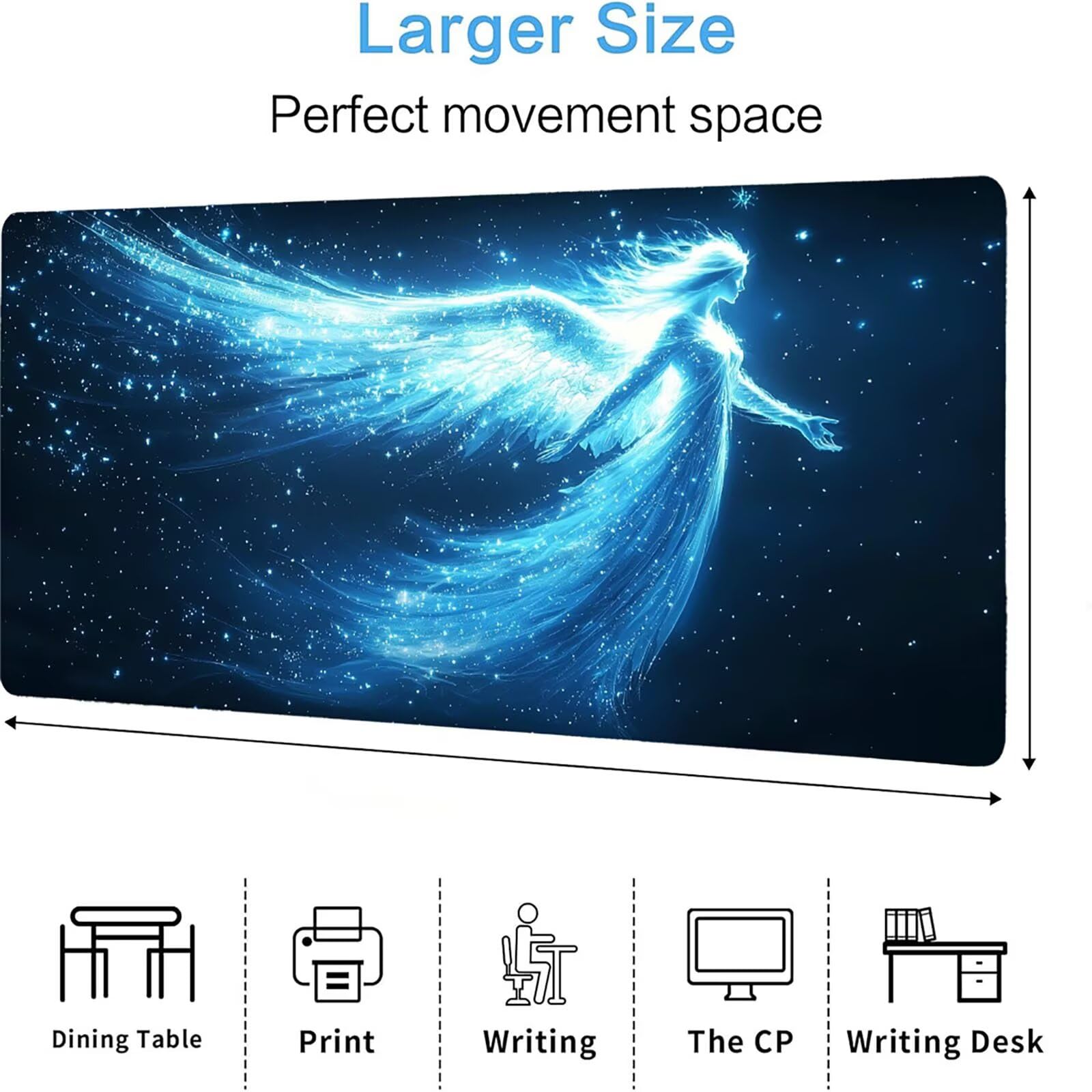 Podkładka pod mysz dla dziewczynek, podkładka pod mysz do gier XXL 1200 x 600 x 5 mm, podkładka na biurko dla graczy, bardzo duża bezszwowa mata na stół dla graczy, antypoślizgowa podstawa,