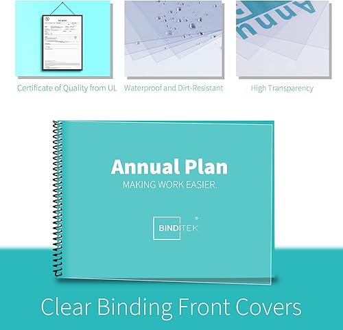 Vista 99 de Binditek Paquete de 50 cubiertas de polietileno esmerilado de 20 mil, cubiertas de encuadernación semitransparentes, 8-1/2 x 11 pulgadas, acabado