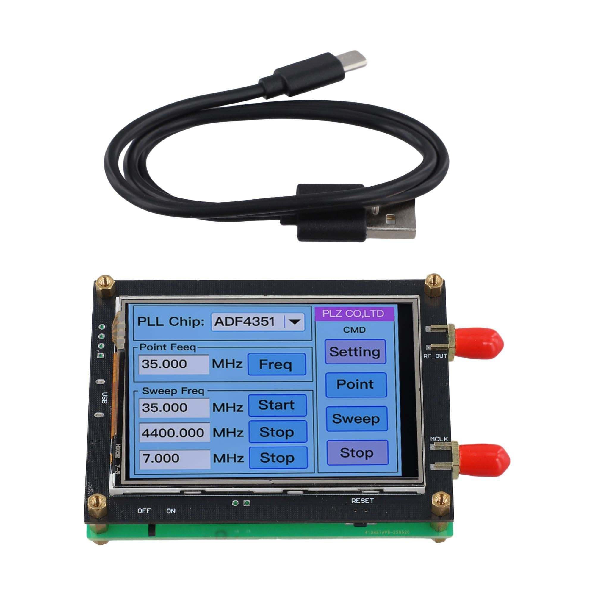 ADF4351 Modulo generatore di segnale RF 35MHz-4.4GHz PLL Sweep Sintetizzatore di frequenza con per uscita sma per test elettronici fai da te
