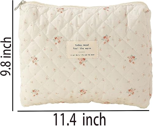 Miniatura 2 de Organizador de maquillaje estilo vintage de viaje neceser rojo rejilla pana con asa, O-cdcb b-punto blanco