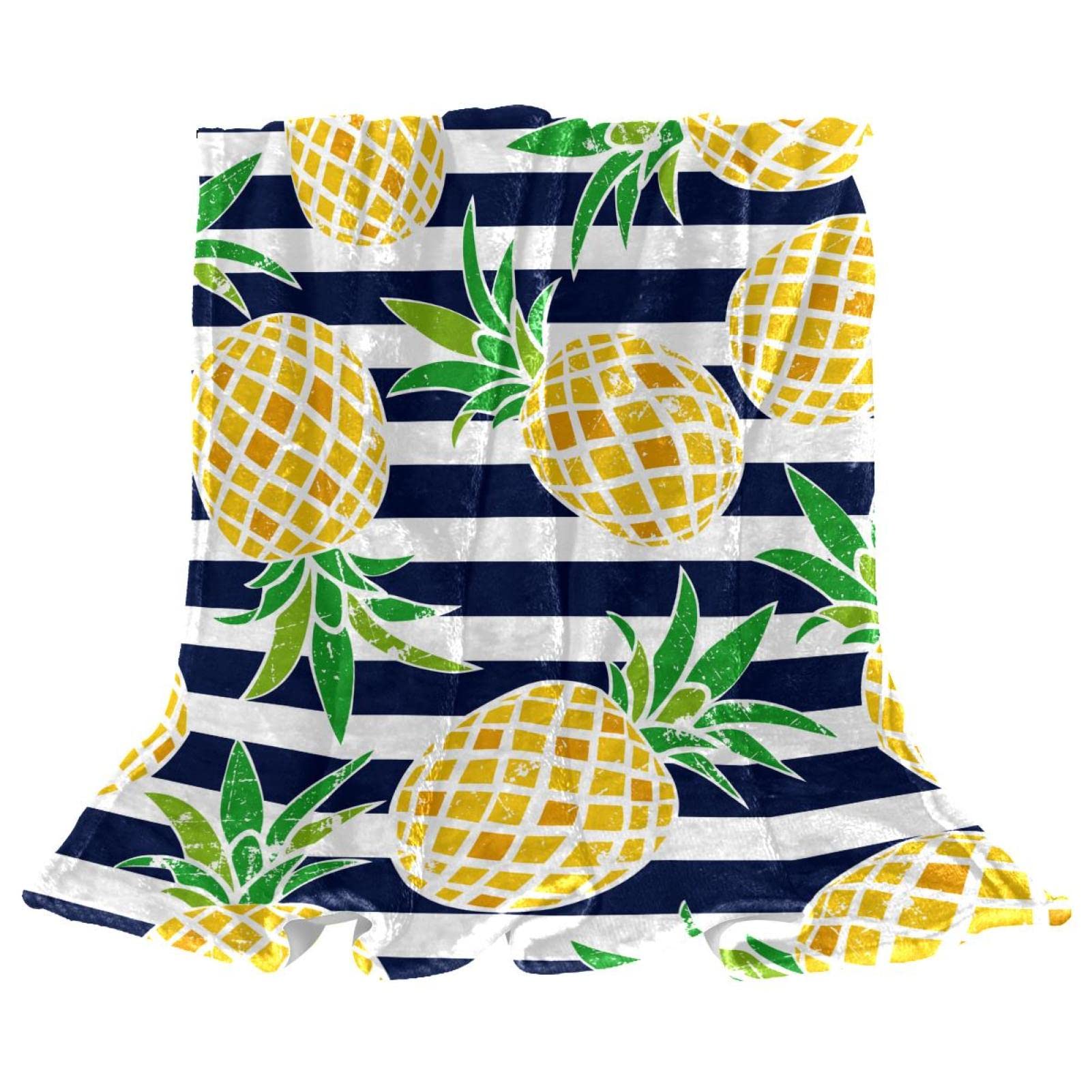 Jeté de lit en polaire ananas léger pour protéger un canapé usé