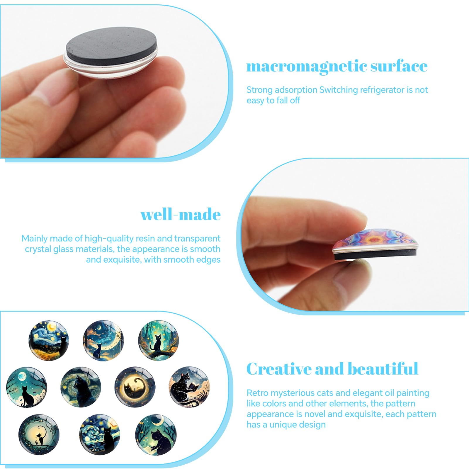 Magnesy 3D na lodówkę szklane 10 sztuk dekoracja kuchenna