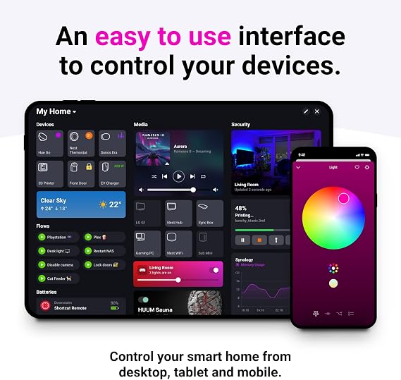 Homey Pro (Early 2023) | Smart Home Hub for Home Automation Features Z-Wave Plus, Zigbee, Wi-Fi, BLE, Infrared, Matter & Thread. Compatible with Siri, Alexa & Google Home.