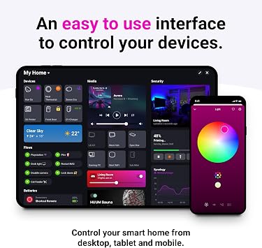 Homey Pro (Early 2023) | Smart Home Hub for Home Automation Features Z-Wave Plus, Zigbee, Wi-Fi, BLE, Infrared, Matter & Thread. Compatible with Siri, Alexa & Google Home.