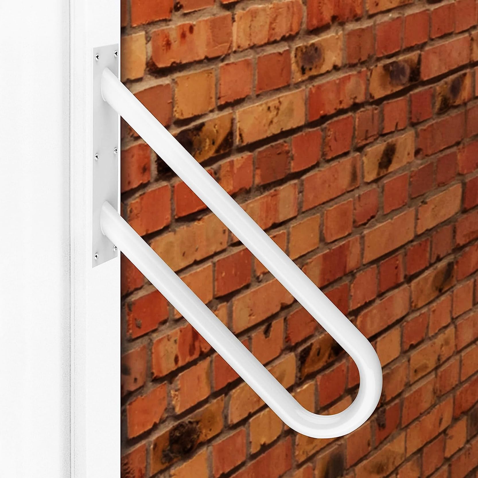 FKXSXAZ Grab Bars for Elderly,Step Handrail Outdoor Steps,Wrought Iron Hand Rails Wall Mounted 1-3 Stairs, Handicap Railing, Exterior Steps Railings Deck, Porch and Garag(Size:50cm/19.7in)
