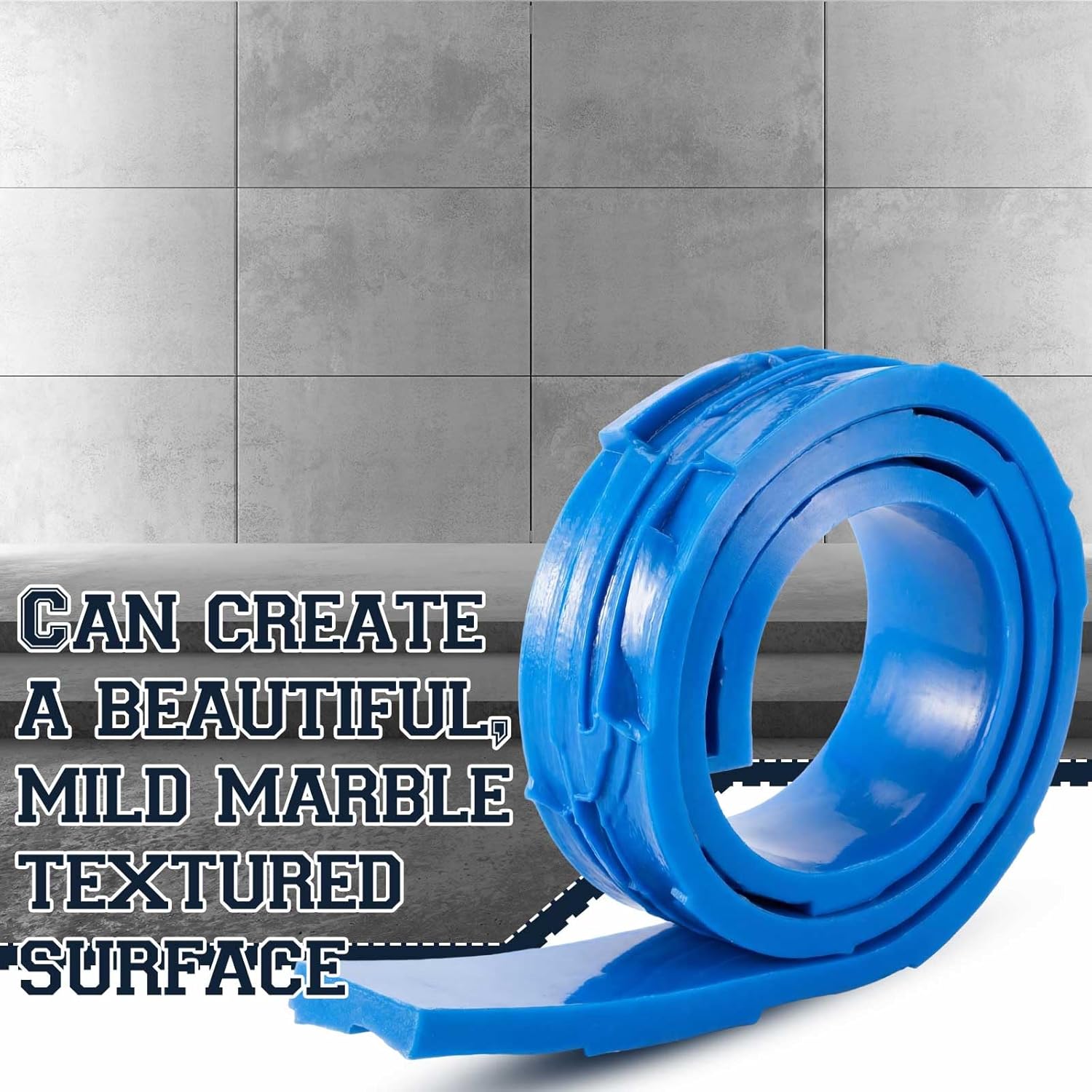 Concrete Stone Rock Edge Form Liner Countertop Edge Form Liner Chiseled Concrete Stone Molds for Countertops Steps, Benches, Fireplaces Edging Forms(Blue,3.54" W X 93.11" L X 0.79" T)
