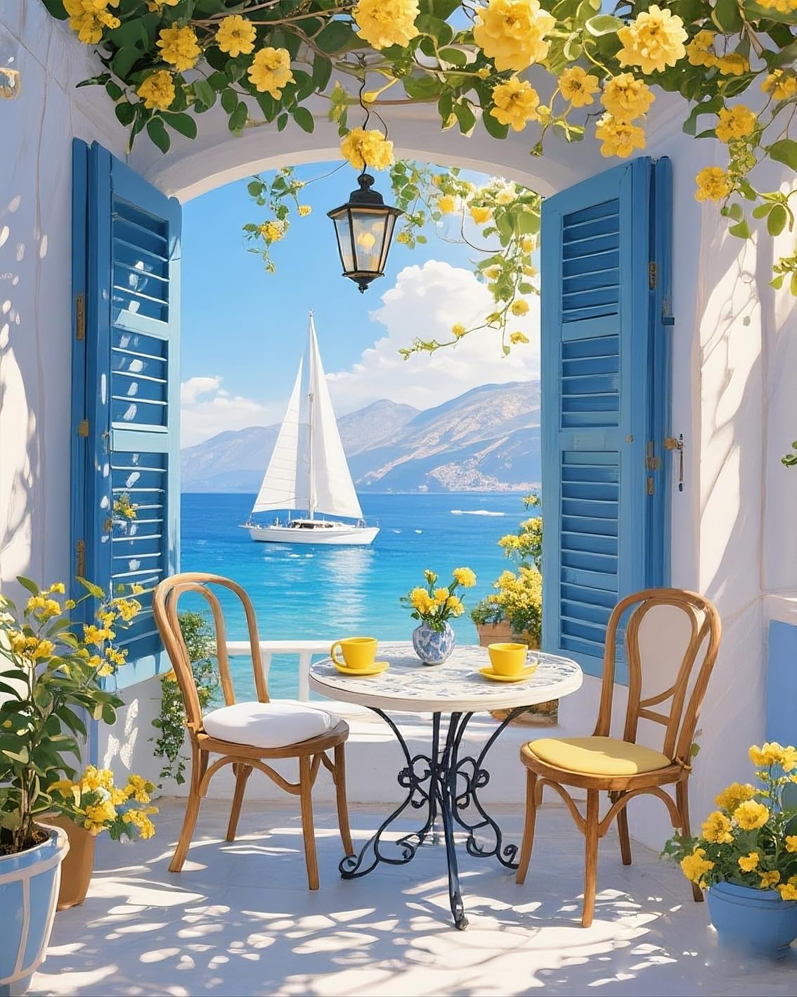 MBNTJHT DIY Scenery Paint by Numbers Kit for Adults on Canvas,Landscape Beach Digital Oil Painting Kit for Adults Beginner,Easy Scenery Acrylic Paint by Number Kits for Holiday Gifts 16X20 Inch.
