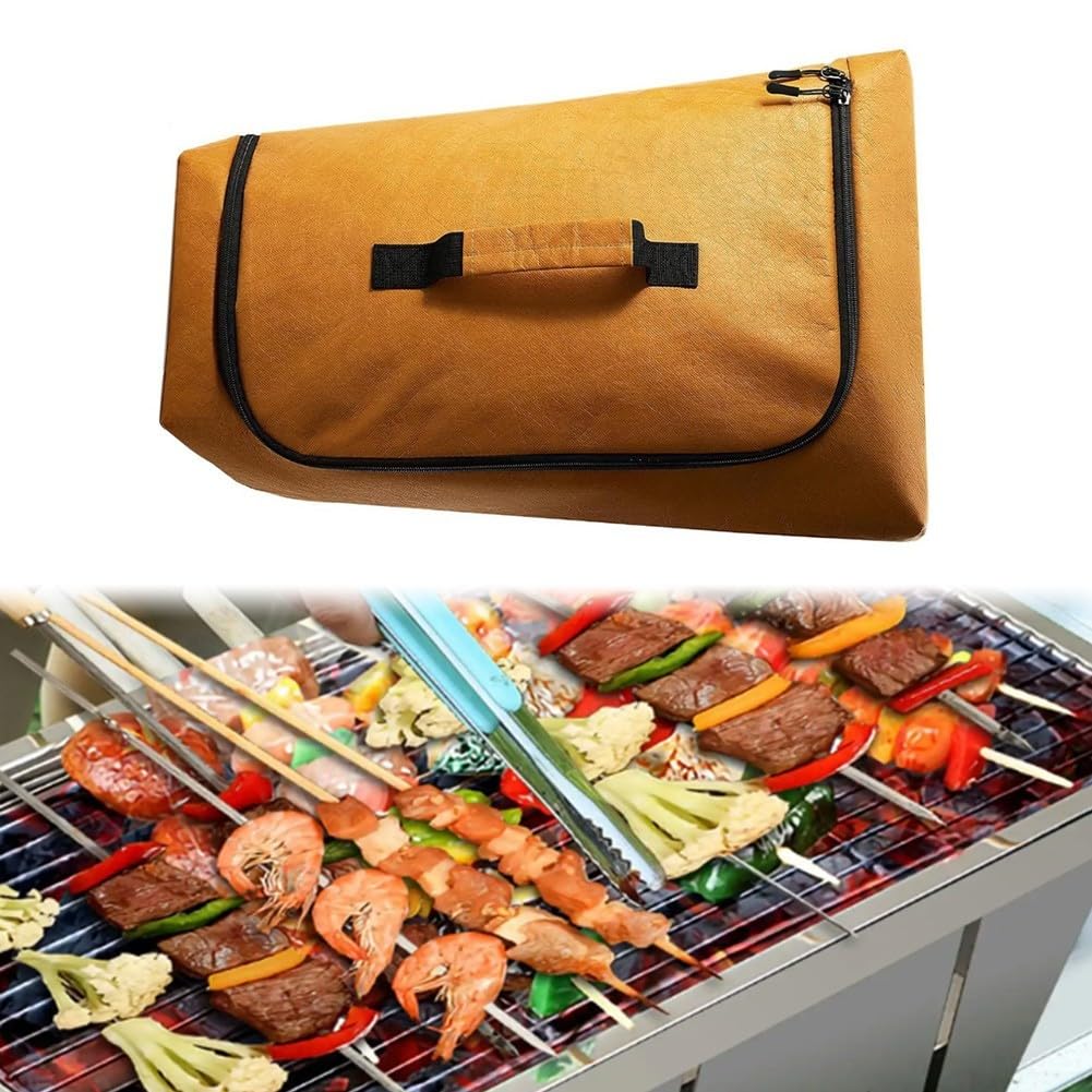 Borsa per barbecue per mantenere la temperatura della carne e contenere succhi, borsa termica in tessuto riutilizzabile per cortile e campeggio