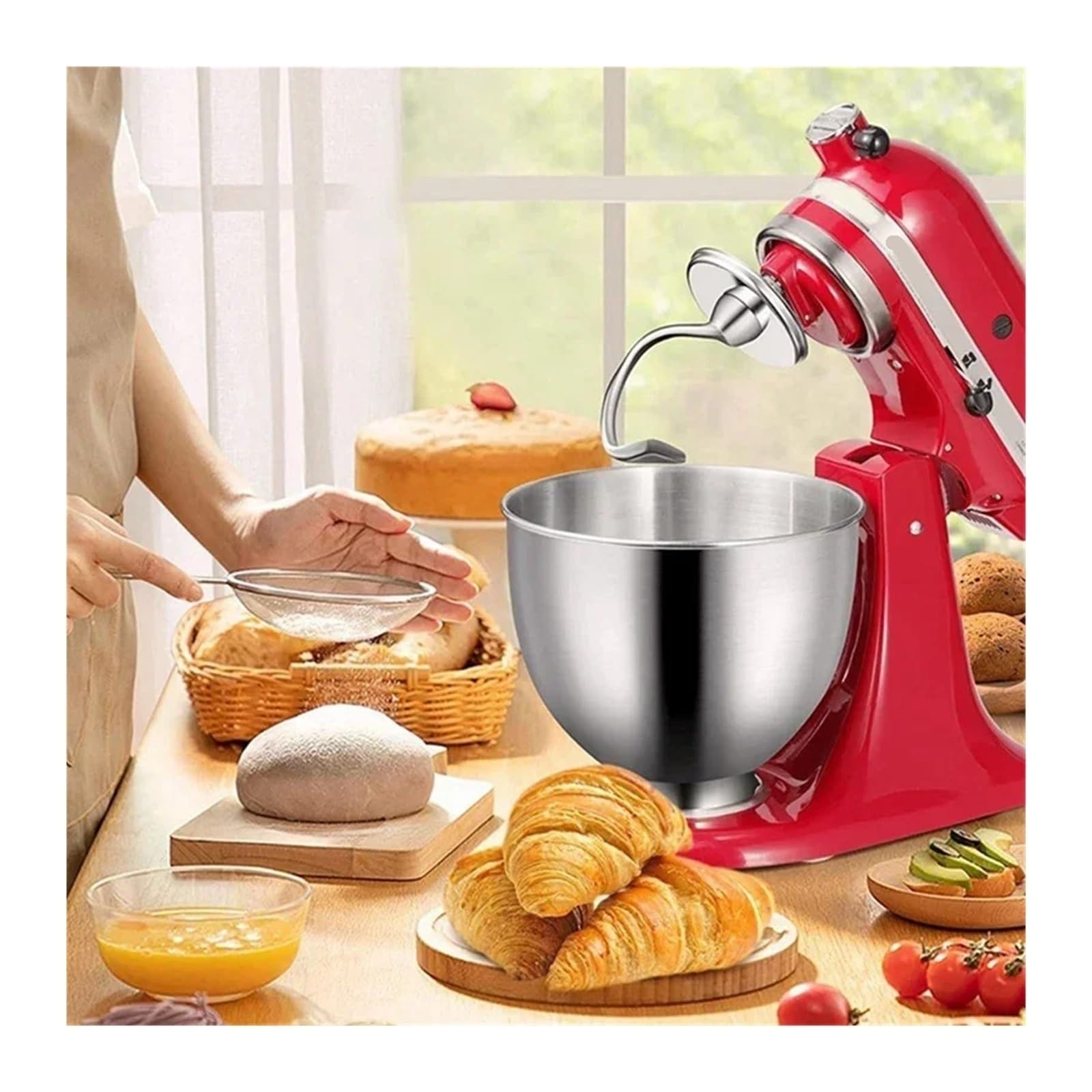Genérico Compatible con KitchenAid, 5Qt Batidor Y Gancho
