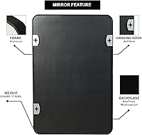 Vista 5 de Espejo de pared de baño de 24 x 36 pulgadas, espejo rectangular grande en marco de aleación de aluminio negro, espejos de tocador de pared