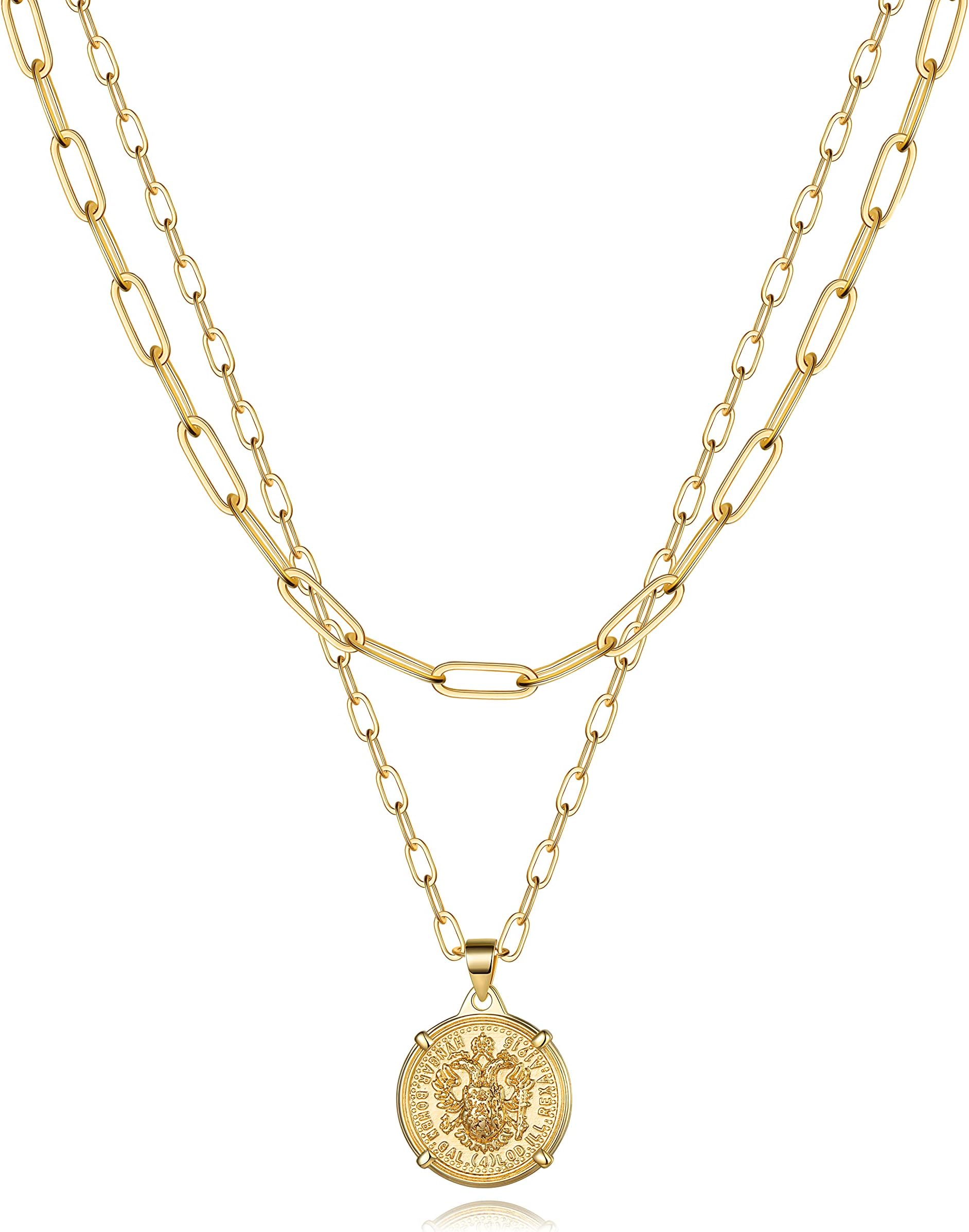 Dainty Gold Choker Necklaces for Women - 14K Gold Plated Handmade Medallion Snake Link Chain Cross Star Moon Adjustable Simple Choker Necklaces for Women Jewelry