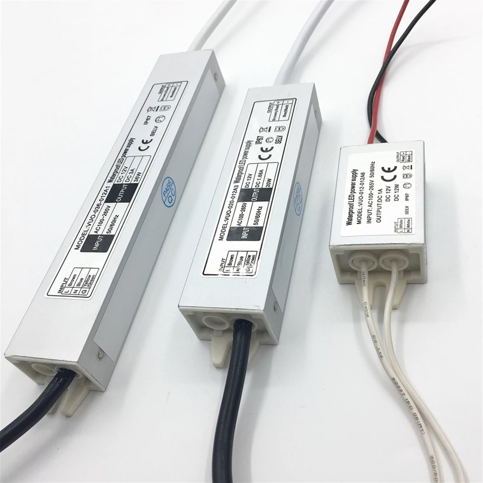 Driver LED impermeabile IP67 12W 20W 36W Alimentatore LED Ingresso 12V CC AC100-240V Illuminazione di potenza(12V 1.6A)