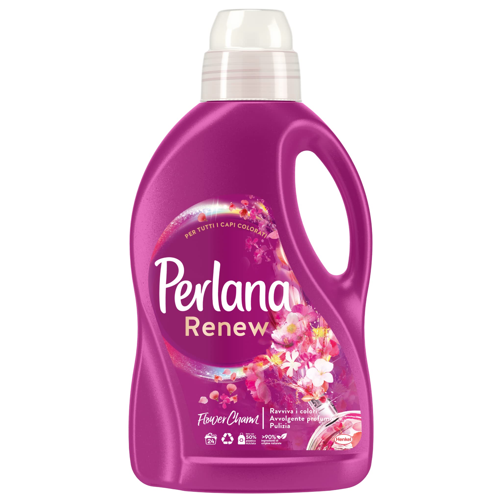 Perlana Renew Flower Charm, detergent do prania, zachowaj blask kolorowo-białej odzieży, 24 pranie pojedyncze opakowanie