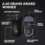 Logitech G PRO X Superlight 2 Wireless Gaming Mouse, 60 g pro-Grade Mouse with 5 programmable Buttons, 44k DPI Sensor, 8 kHz Report Rate, USB-C Charging for PC/Mac - Black | Lightspeed Wireless Up to 8, 000 Hz, Lightforce Hybrid Switches, 95 Hr Batte