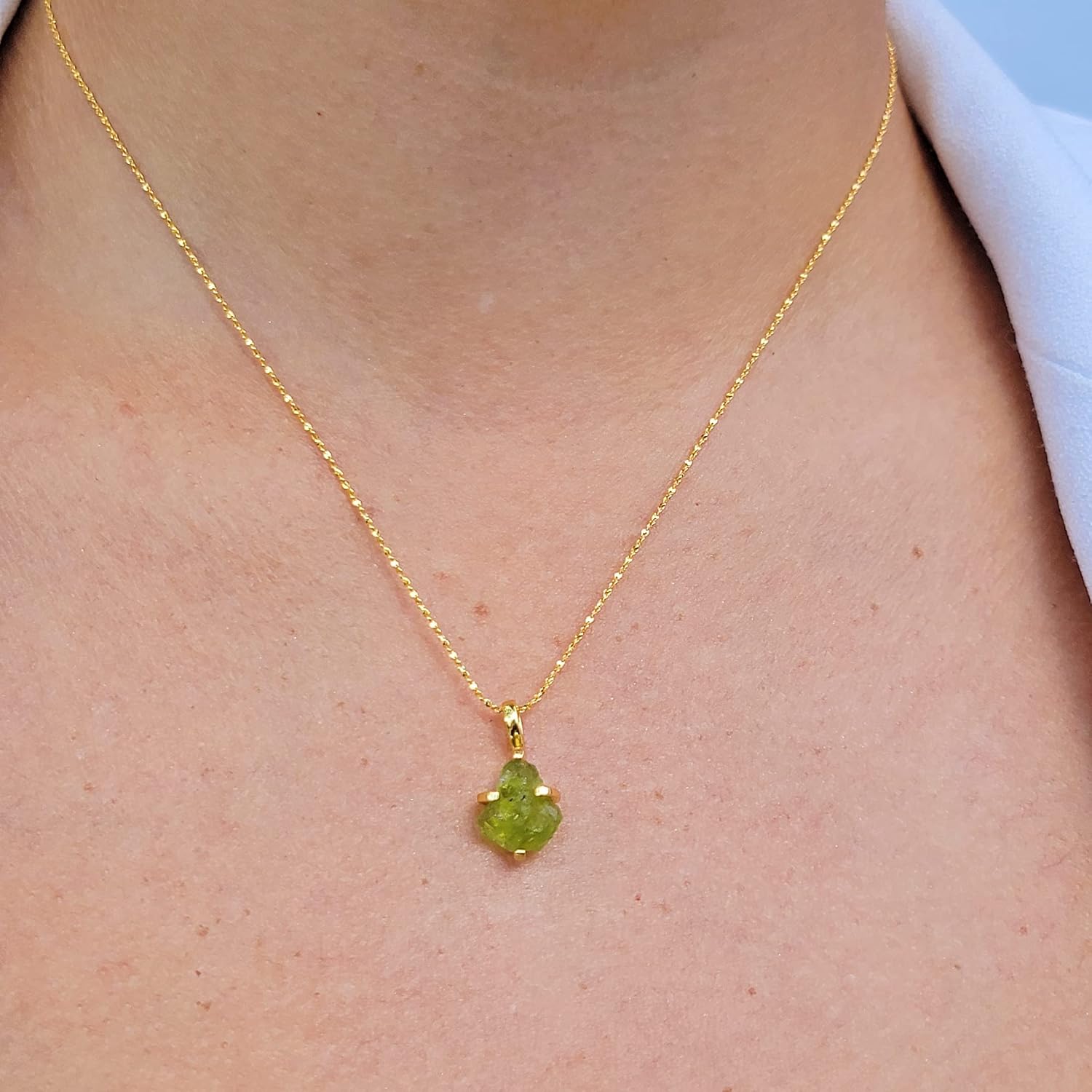 Real raw gemstone jewelry set with 925 sterling silver real gold plated birthstone necklace and earring set gift for her by Uniquelan Jewelry