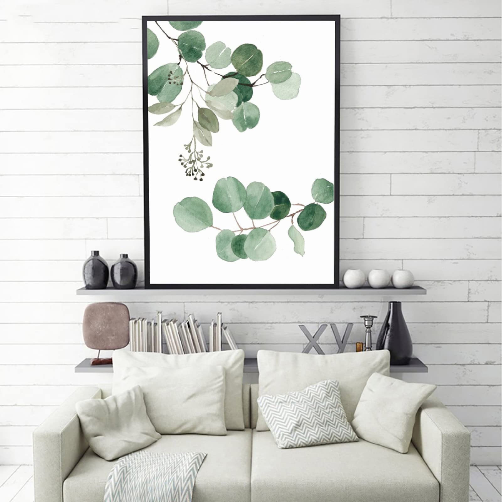 ABCWARRT Peinture à L'Huile Fleurs Roses Blanches - Affiche Murale 40x60cm Sans Cadre