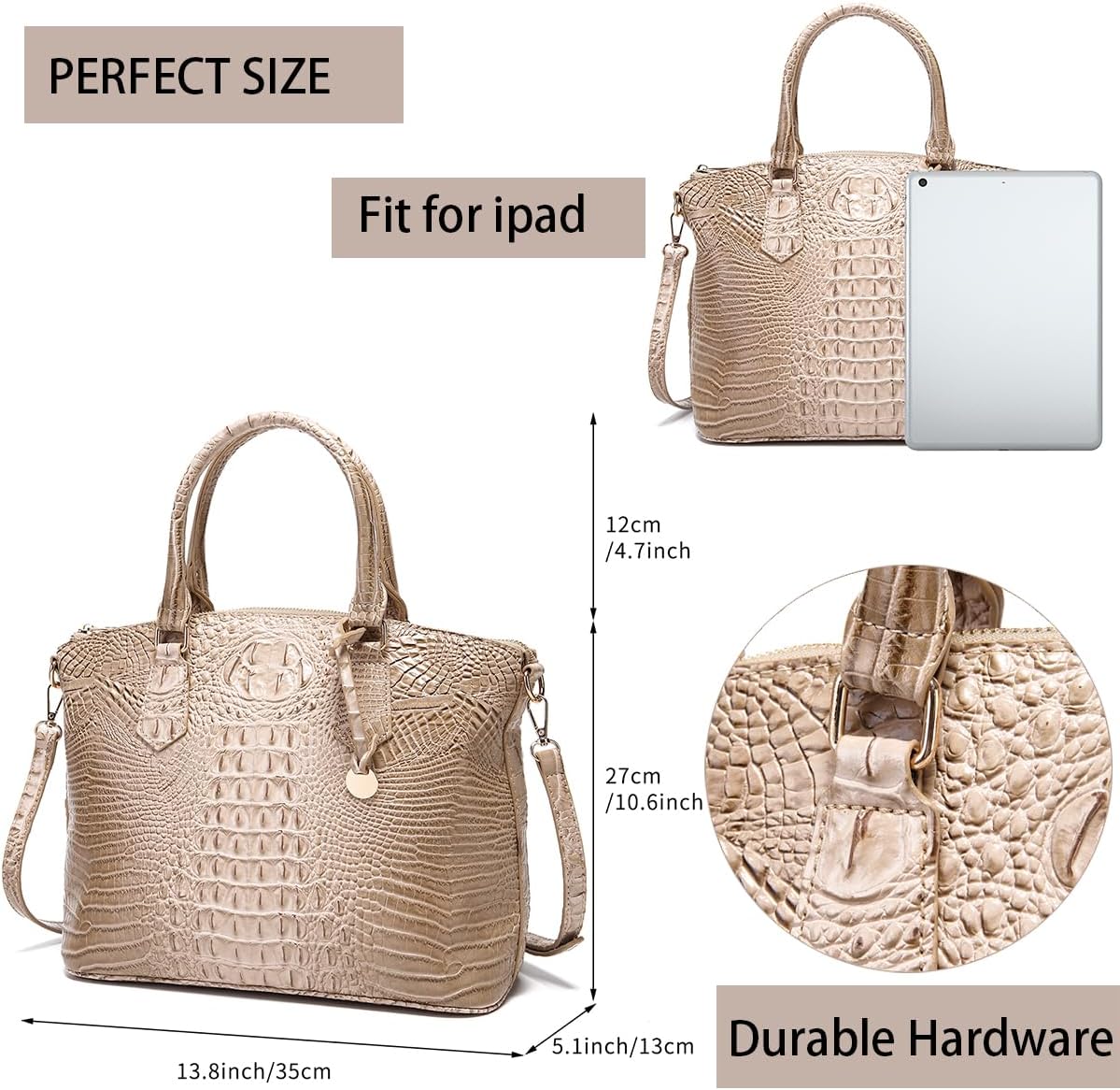 Crocodile Handbag Women Purse Satchel Bag Crossbody Classy Tote Bag Top Handle Vegan Leather Ladies Handbag purses - Image 4