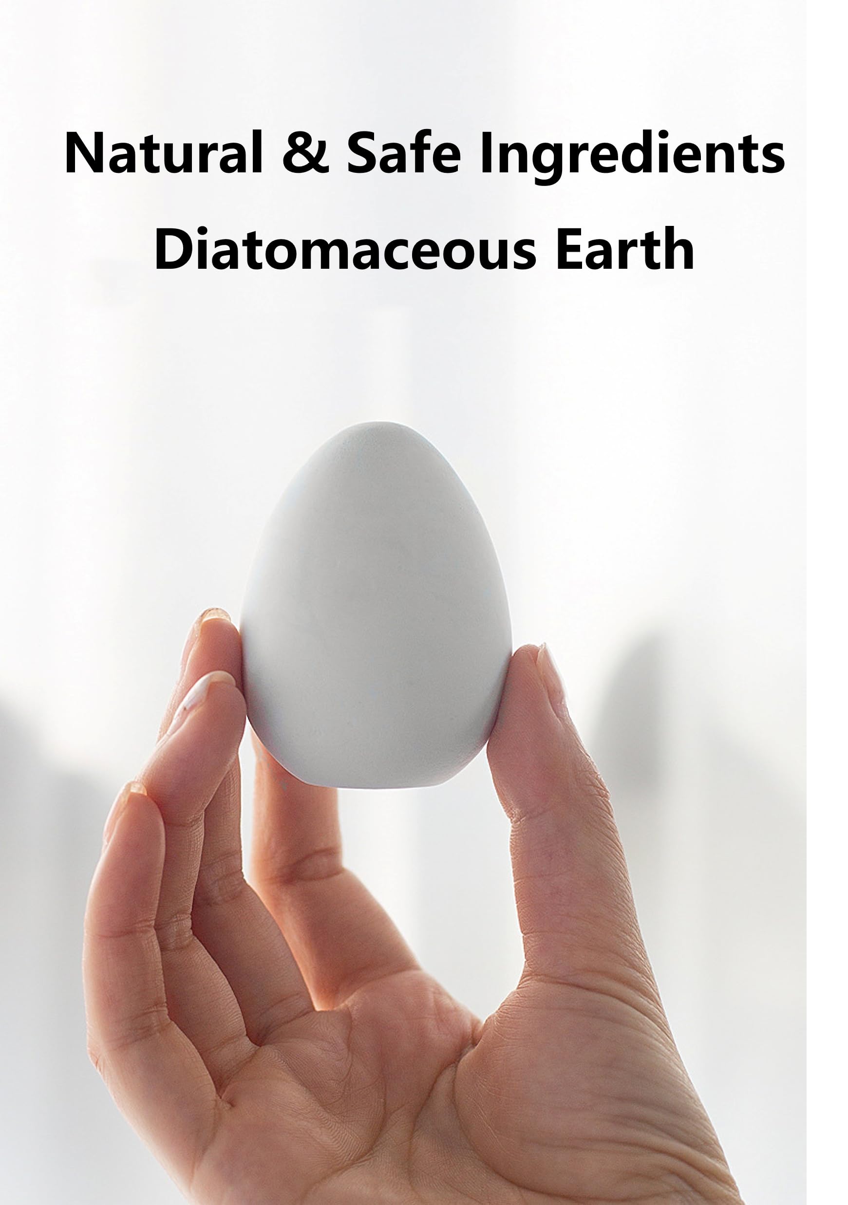 4 Pcs Egg-Shaped Diatomaceous Earth Fridge Odor Remover, Reusable Diatomite Fridge Deodorizer for Food Storage, Safe Refrigerator Odor Absorber Eliminator, Creative & Compact Moisture Absorption