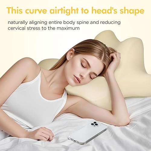 Miniatura 4 de Almohada de lectura para mentir, inclinarse y propensa, almohada de espuma viscoelástica de contorno, almohada cervical ergonómica para aliviar