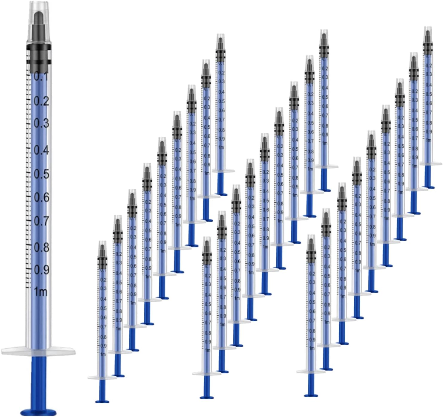 EGEN Syringe- Individually Sealed with Cap, Measurement, for Scientific Labs, Measuring Liquids, Feeding Pets, Oil or Glue Applicator (30 Pack 1ML)