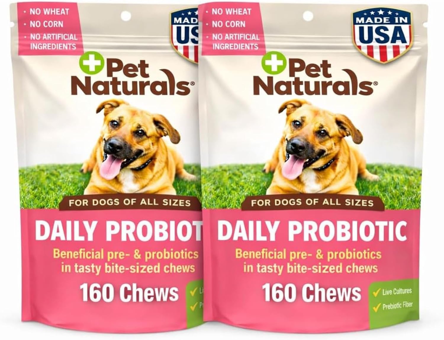 Pet Naturals Probiotics for Dogs – 320 Soft Chews, Digestive & Gut Health Dog Support with 120M CFUs + Prebiotics, Immune Support for Occasional Upset Dog Stomach, Duck Flavor, All Breeds