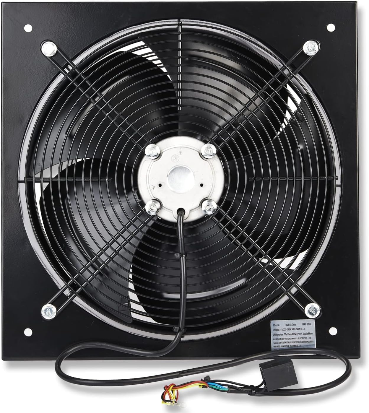 INDUSTRIALE ventilazione Estrattore metallo ASSIALE SCARICO COMMERCIALI aria ventola ventilatore - Nero, 350mm