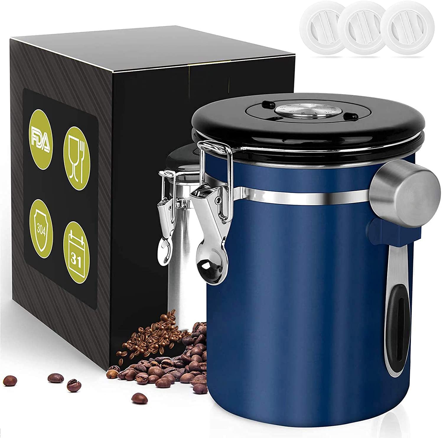 Buy Coffee Canister Airtight 16OZ, Coffee Storage Container Stainless