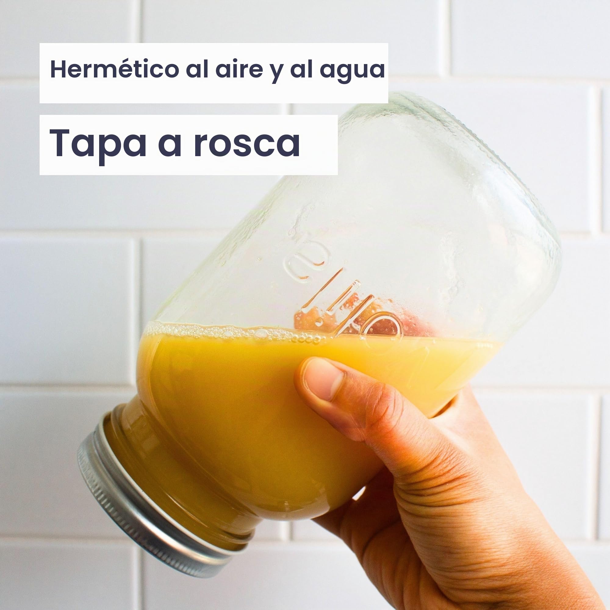 volila Tarros De Cristal 1 L - Mason Jars Frascos De Vidrio Con Tapa - Pack de 6 - Botes Cristal Pequeños para Avena Nocturna, Incluye Etiquetas, Bolígrafo y Esponja