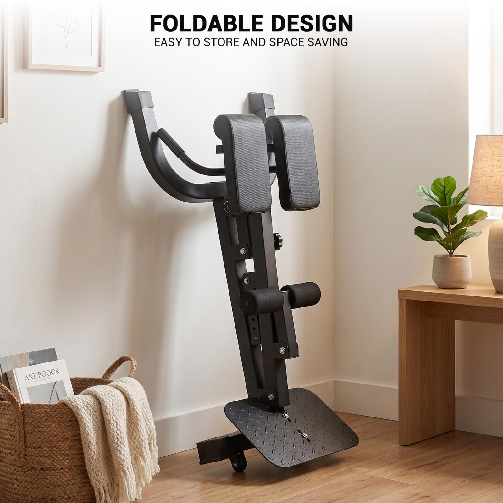 Banco de hiperextensión ajustable y plegable, silla romana de culturismo con 5 posiciones de inclinación, 8 ajustes en altura, banco lumbar para espalda, abdominales, glúteos, fitness en