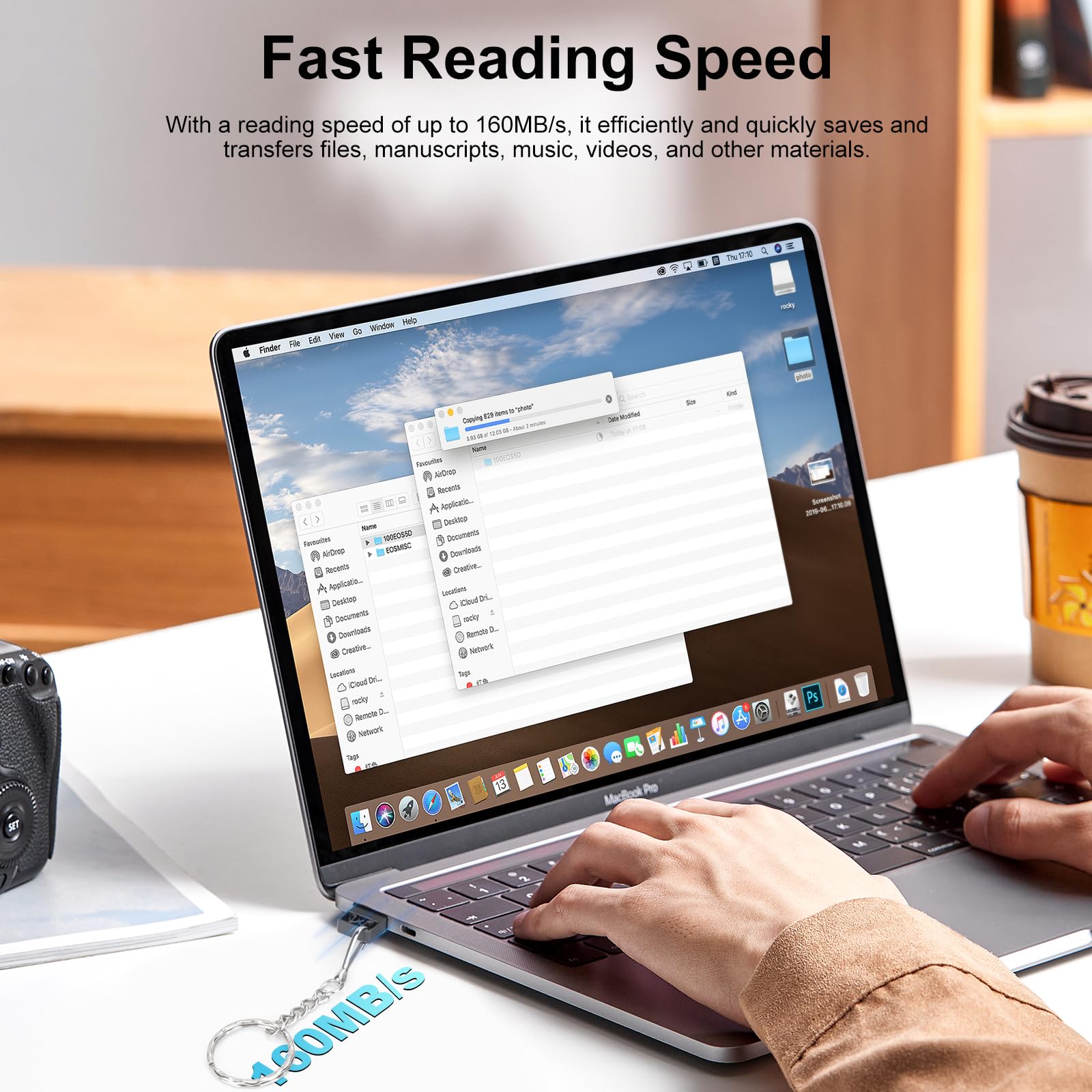 LEIZHAN Unità flash USB 3.0, mini unità flash USB, unità flash USB per auto, unità flash USB con catenella per PC, laptop, ecc (32GB,Nero)