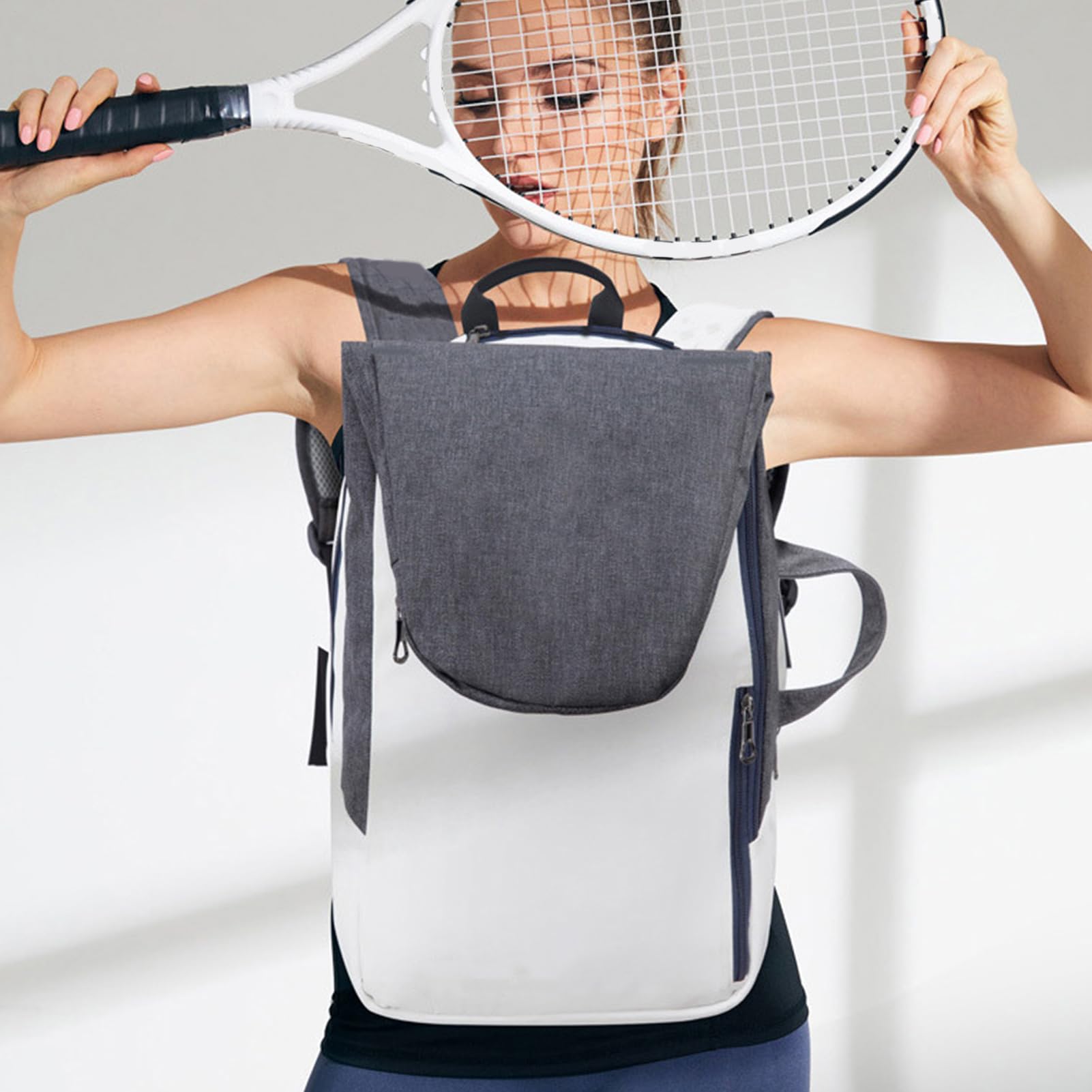 Zaino da tennis da donna | Zaino multifunzionale da badminton | Multifunzionale Tennis contiene 3 racchette, borse grandi per donne e uomini, 50 l